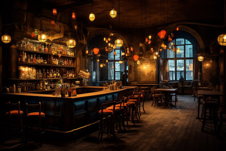 Nostalgic Illumination: Reviving an Old Cafe with Artistic Lighting Designの素材