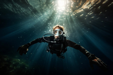 Capturing the Mysteries: A Stunning Underwater Scuba Diving Adventure in AR 3:2の素材