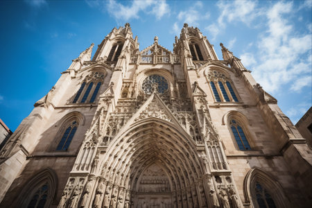 Captivating Heavenly Views: Barcelona's Breathtaking Ancient Cathedral of Holy Cross and Saint Eulaliusの素材