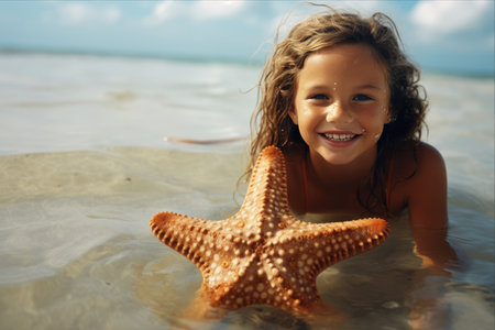 Adventures of a Curious Child: Exploring the Enchanting World of Starfish During Vacationsの素材