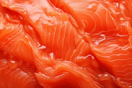 Captivatingly Fresh Salmon Fillet: A Seafood Masterpiece on Ice with AI Creationsの素材