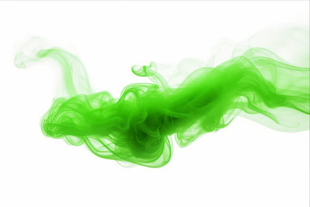 Mystical Dance of Green Smoke: An Artistic Journey in Abstract Designの素材