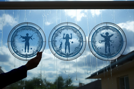Mystical Reflections: Exploring the Water Signs of the Zodiac Through Rain-Kissed Windowsの素材