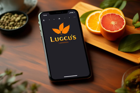 Captivating Licious Logo on Phone Screen: A Snapshot from West Bengal, Indiaの素材