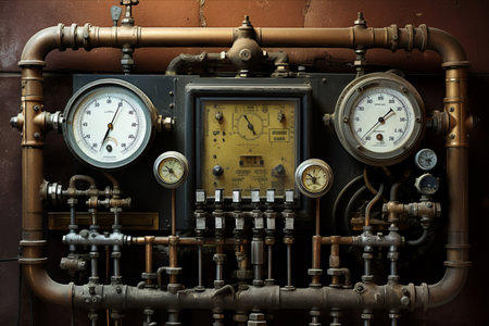 Exploring the Manometer, Pipes, and Structural Elements: Unveiling the Inner Workings of a Natural Gas Boilerの素材
