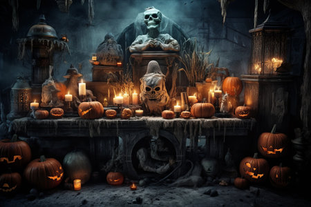 Halloween Haunting: A Frightful Union of Decoration and Scary Conceptsの素材