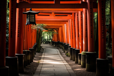 The Enchanting Mystique of Fushimi Inari-taisha Shrine: A Journey Through Thousands of Vermilion Torii Gatesの素材