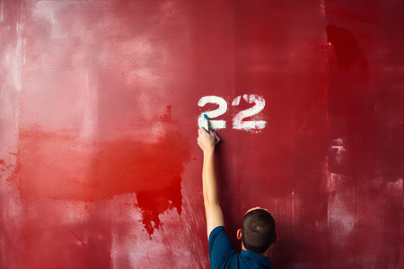 Bringing in 2024: A Joyful Brushstroke on the Wallの素材