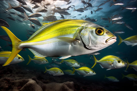 A Spectacular Display of Yellowstripe Scad: Unforgettable Schooling Behavior in Bali, Indonesiaの素材