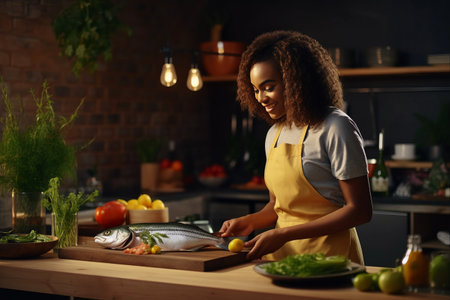 The Culinary Journey of a Young African American Chef: Crafting Delicious and Healthy Meals at Home and in Restaurantsの素材