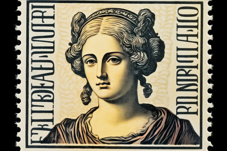 Friederike Caroline Neuber: Celebrating an Iconic German Actress on a Vintage Postage Stampの素材