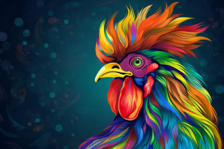 Ring in the New Year with a Vibrant 2017 Rooster Backgroundの素材