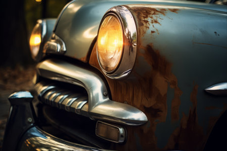 The Evolution of Car Headlights: Unveiling the Secrets of the Old and Modern Automotive Illumination - A 3:2 Perspectiveの素材