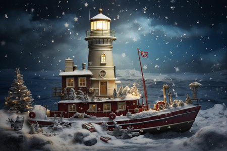 Festive Seas: Navigating a Nautical Christmas - AR 3:2の素材