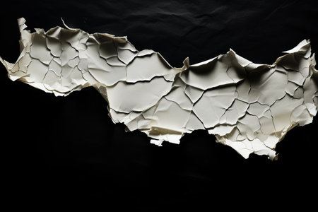 Ripped Torn Paper Edges: A Striking Black Backgroundの素材