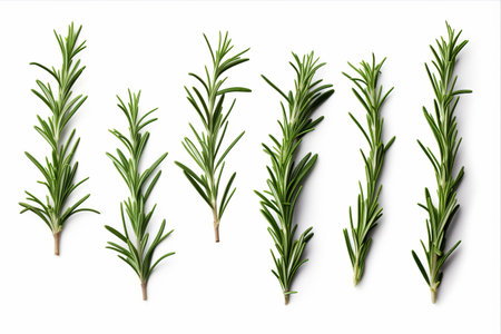 Exquisite Rosemary Branch Set: Elegant Package Design Element Isolated on White Backgroundの素材