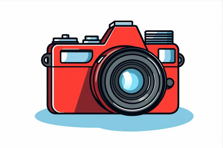 Exploring Photography: A Collection of Outline Camera Icons and Photosの素材