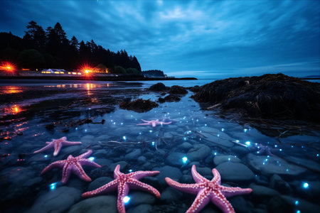 Discover the Majestic Sea Stars of Vancouver Island's Coastal Watersの素材
