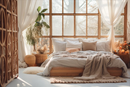 Bohemian Bliss: A Serene and Stylish Home Decor Showcase with a Focus on Comfortable Bedroom Idealsの素材