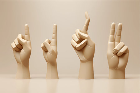A Gesture Showcase: 3D Hands Embodying Modern Artistry in a Trendy Magazine Styleの素材
