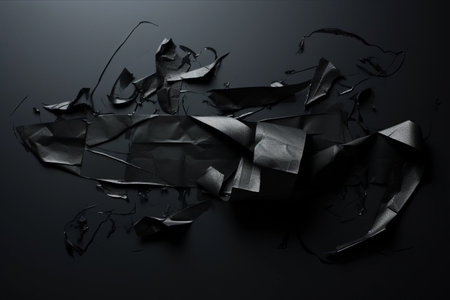 Dramatic Black Matte Torn Tape Objects Adding a Modern Twist --ar 3:2の素材