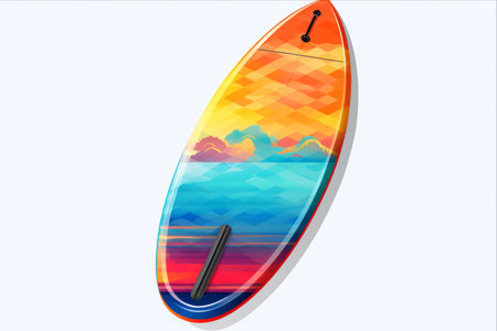 Vibrant Paddle Board Emerges on Transparent Background (PNG) --AR 3:2の素材