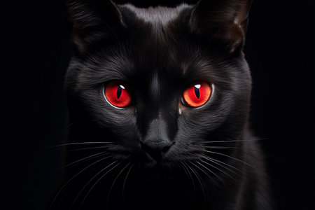 The Enigmatic Charms of a Black Cat's Soaring Gaze -- AR 3:2の素材