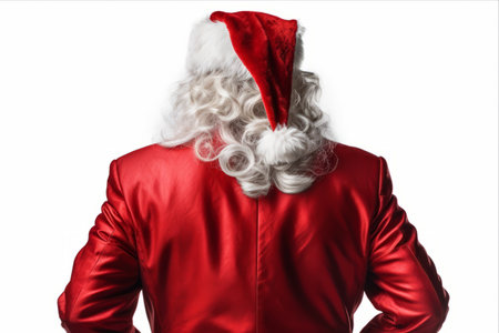 Festive Delight: Glowing Santa Claus Back View In Transparent Digital PNG (3:2 Aspect Ratio)の素材