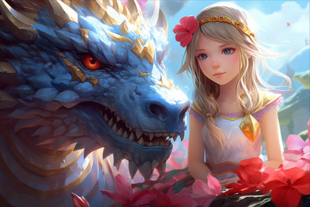 Dragon Illustration Set: Captivating Artwork -- AR 3:2の素材