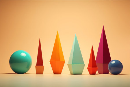 Vibrant Symmetry: Exploring Colorful Geometrical Forms in AR 3:2の素材