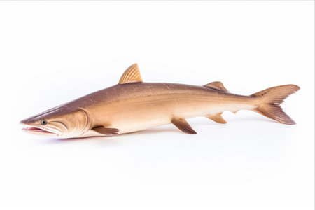 Cobia Fish: A Majestic View on a White Canvasの素材