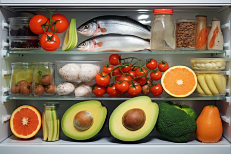 Revamp Your Diet with Nutritious Options in an Abundantly Stocked Refrigeratorの素材