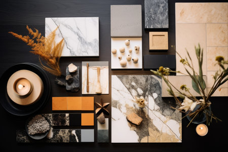 Unleashing Creativity: Architectural Design Element Samples and Moodboard Flatlay - AR 3:2の素材