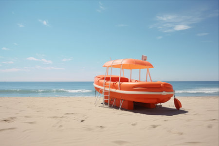 Efficiently Guarding Lives: The Lifeguard Float - AR 3:2の素材