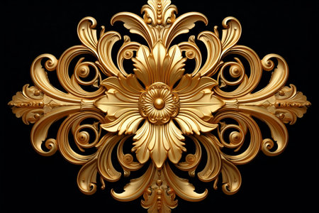 Shimmering Gold Foil Motif: Stunning AR 3:2 Design with Transparent Backgroundの素材