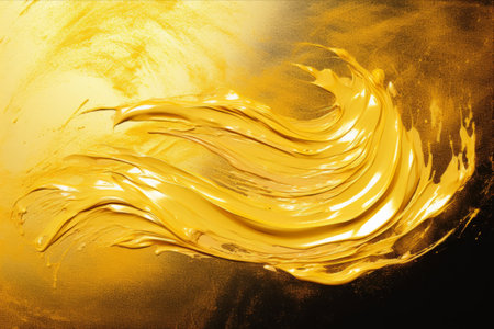 Sparkling Brilliance: Captivating Golden Paint Brush Strokes - AR 3:2の素材