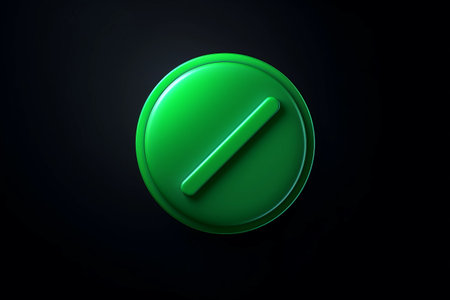 Exploring the Power of the Green Check Mark: A Captivating 3D Illustration Showcasing an Isolated Tick Symbol Within a Circleの素材