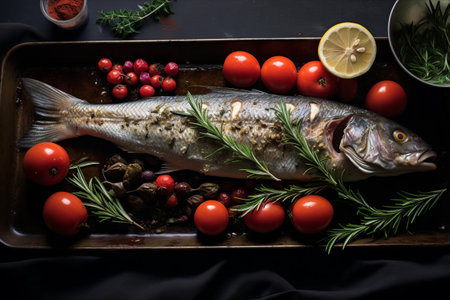 Exquisite Raw Greek Bronzini Captured in a Stunning 3:2 Formatの素材