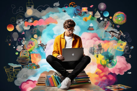 The Power of Online Education: Embracing the Future of Learning through a Contemporary Art Collageの素材