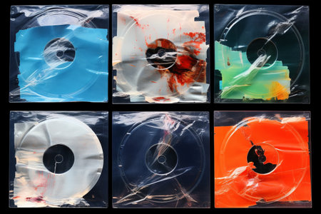 Enhancing Your Music Collection: Polyethylene Packaging with Torn Effect for CD and Vinyl, Square-Shaped Photo Scanned Covers for Elegant Design Overlaysの素材