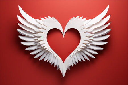 Colorful Paper Wings Add Life to Red Heart: An AR 3:2 Masterpieceの素材