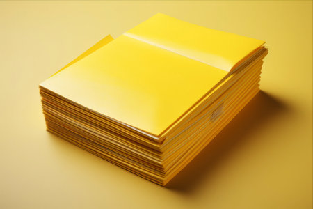 Unleashing Ideas: Exploring the Golden Potential within a Yellow Folderの素材