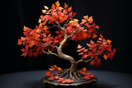 Vibrant Autumnal Beauty: Red Maple Shines as a Ornamental Delight - AR 3:2の素材