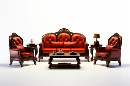 Stunning Collection: Living Room Furniture Set, Isolated on White Background (3:2 Aspect Ratio)の素材