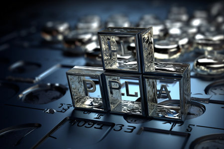 Captivating Stock Images: Discover the Beauty of Pure Lead Metal and Laboratory Equipment on a Silver Background!の素材