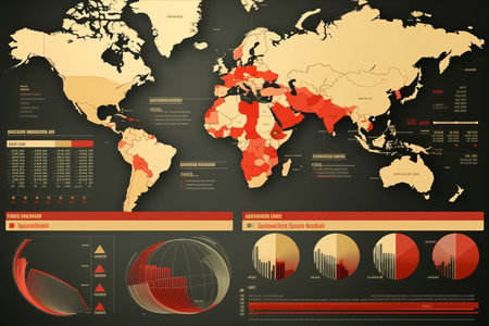 Revive Your Designs with Retro Infographics: World Map and Information Graphics - AR 3:2の素材