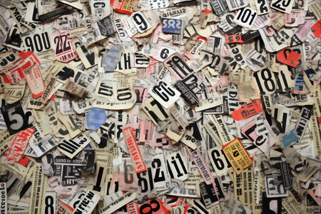 Collage Chronicles: Unraveling the Mystery of Ransom Notes with Paper Cut Numbers and Letters from Old Newspaper and Magazine Cutoutsの素材