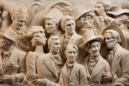 The Revered Faces of History: Immortalized in Bas-Relief Sculpturesの素材