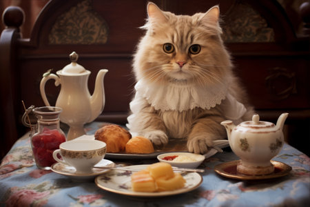 The Importance of Breakfast in a Cat's Routine: Establishing Regular Feeding Timesの素材