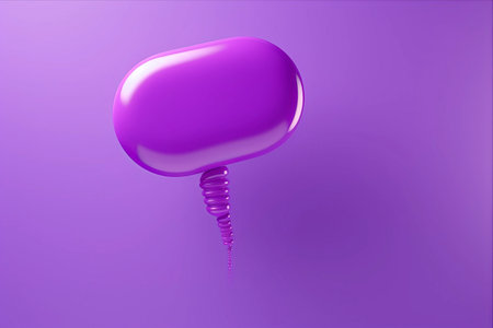 Expressive Exclamation: A Vibrant Purple Background Brimming with Speech Bubbles and Copy Space!の素材